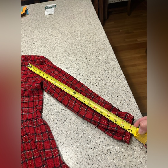 Women’s Red Plaid Peplum Top - Picture 7 of 7